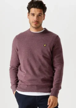 paarse lyle & scott trui lambswool blend crew neck jumper