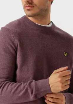 paarse lyle & scott trui lambswool blend crew neck jumper