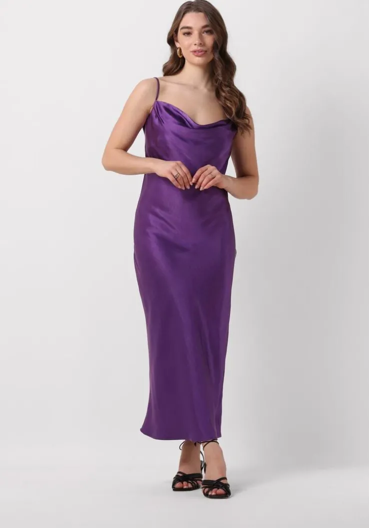 paarse notre-v maxi jurk satin strap dress
