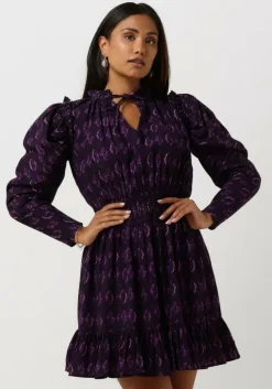 paarse notre-v mini jurk mini dress nv-avery