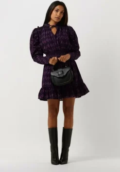paarse notre-v mini jurk mini dress nv-avery