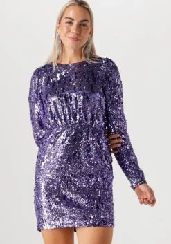 paarse selected femme mini jurk slfari-colyn ls short sequins