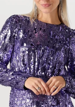 paarse selected femme mini jurk slfari-colyn ls short sequins