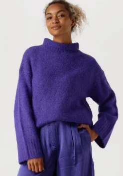 paarse selected femme trui slfgabella ls knit high-neck