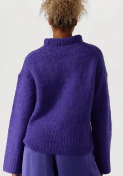 paarse selected femme trui slfgabella ls knit high-neck