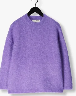 paarse selected femme trui slfgabella ls knit o-neck camp