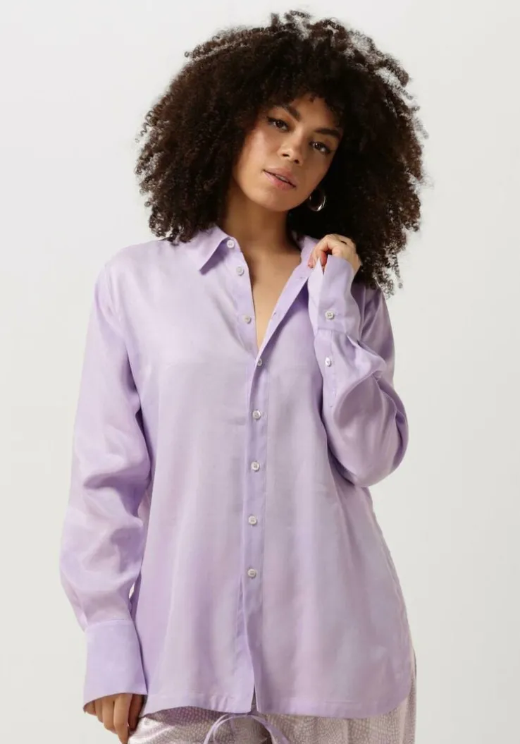 paarse vanilia blouses relax satin shirt