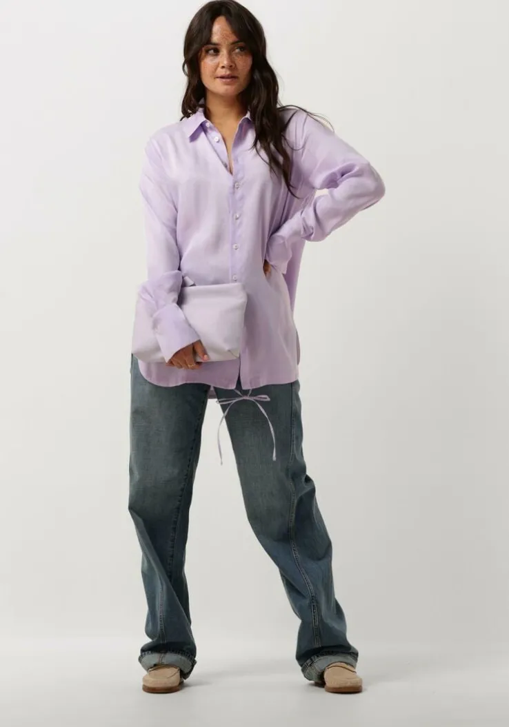 paarse vanilia blouses relax satin shirt