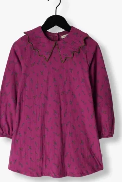 paarse your wishes mini jurk antique flower collar dress