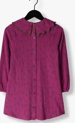 paarse your wishes mini jurk antique flower collar dress