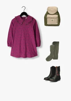 paarse your wishes mini jurk antique flower collar dress