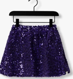 paarse your wishes minirok sequin mesh wide skirt