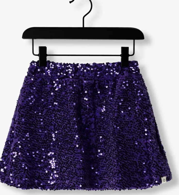 paarse your wishes minirok sequin mesh wide skirt