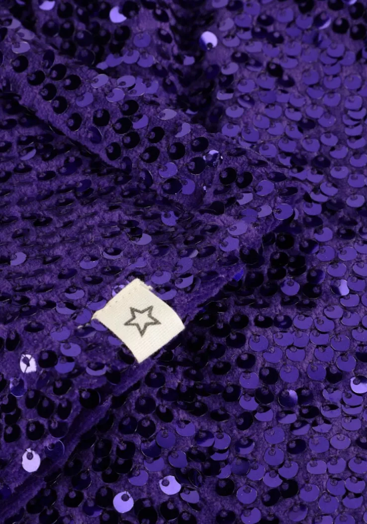 paarse your wishes minirok sequin mesh wide skirt