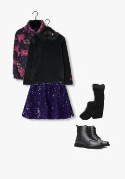 paarse your wishes minirok sequin mesh wide skirt