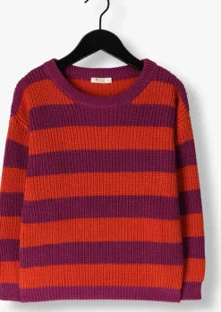 paarse yuki kidswear trui stripes knitted sweater