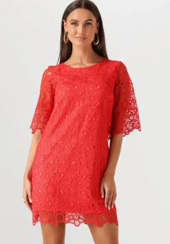 rode ana alcazar midi jurk dress sleeves 041092-3634