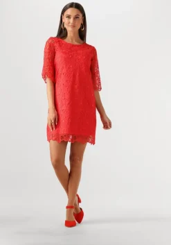 rode ana alcazar midi jurk dress sleeves 041092-3634