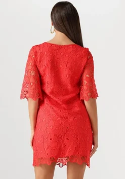 rode ana alcazar midi jurk dress sleeves 041092-3634