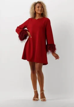 rode ana alcazar mini jurk dress feathers