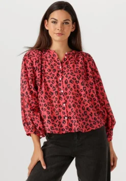 rode by-bar blouses becky red cheetah blouse