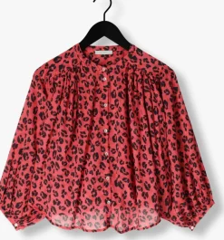 rode by-bar blouses becky red cheetah blouse