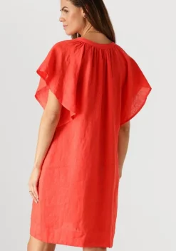 rode by-bar mini jurk vina linen dress