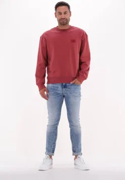 rode calvin klein sweater shrunken badge crew neck