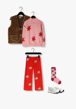 rode carlijnq wijde broek stars-flared legging