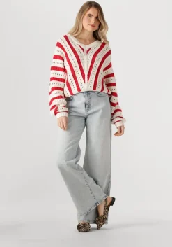 rode catwalk junkie trui ajour knit