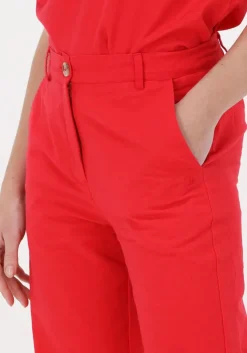 rode cc heart wijde broek wide linen pants