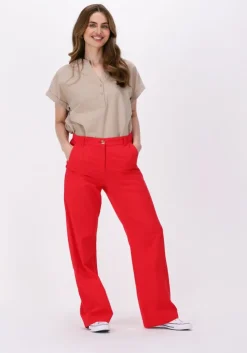 rode cc heart wijde broek wide linen pants