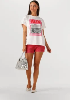 rode colourful rebel korte broek uni logo acid wash sweat short