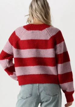 rode colourful rebel trui kinza striped knitted sweater