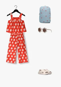 rode jelly mallow wijde broek floral wide pants