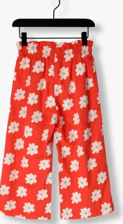 rode jelly mallow wijde broek floral wide pants
