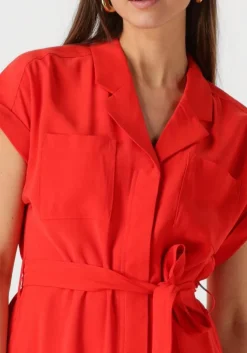 rode msch copenhagen midi jurk mschimila selia ss dress