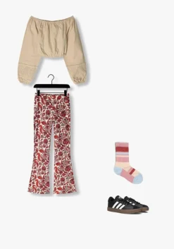 rode nik & nik flared broek printed flared pants