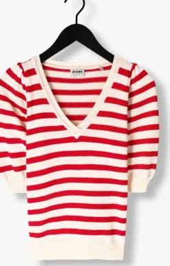 rode pom amsterdam trui striped scarlet