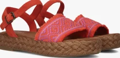 rode toms platte sandalen abby