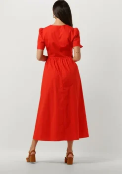 rode twinset milano midi jurk woven dress