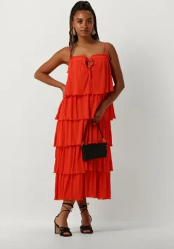 rode y.a.s. midi jurk yasfilippa strap midi dress
