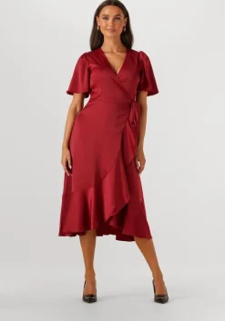 rode y.a.s. midi jurk yasthea 2/4 midi wrap dress s.
