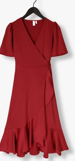 rode y.a.s. midi jurk yasthea 2/4 midi wrap dress s.