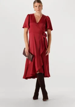 rode y.a.s. midi jurk yasthea 2/4 midi wrap dress s.