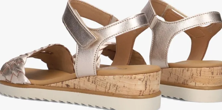 roségouden gabor platte sandalen 759.2