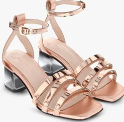 roségouden jan jansen sandalen met hak transparant duplex