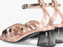 roségouden jan jansen sandalen met hak transparant duplex