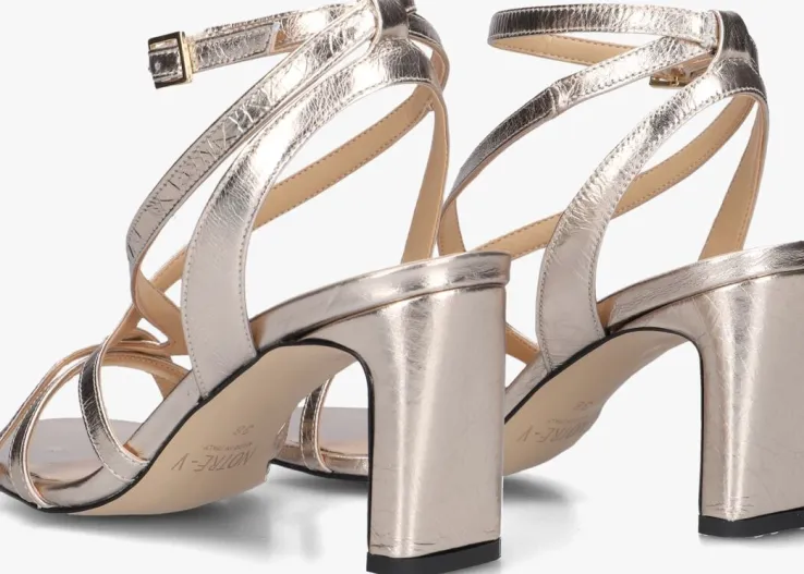 roségouden notre-v sandalen met hak 42527