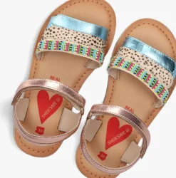 roségouden shoesme platte sandalen ca25s042